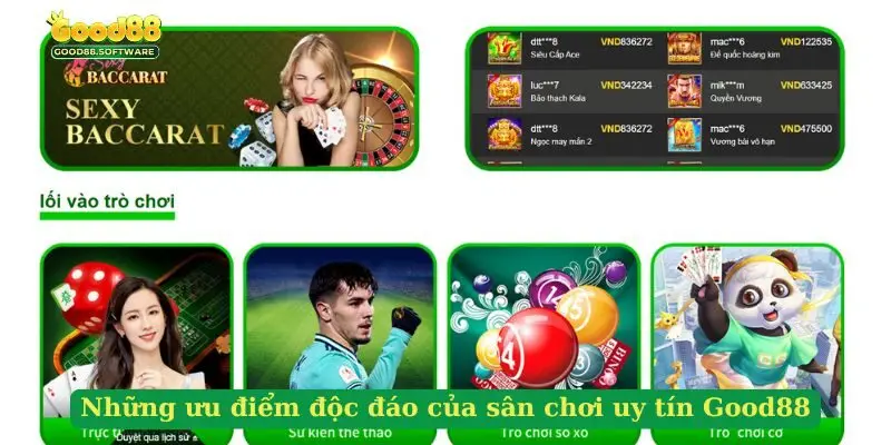Những ưu điểm độc đáo của sân chơi uy tín Good88 Những ưu điểm độc đáo của sân chơi uy tín Good88