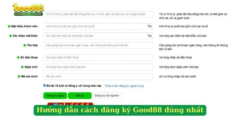 Hướng dẫn cách đăng ký Good88 đúng nhất Hướng dẫn cách đăng ký Good88 đúng nhất